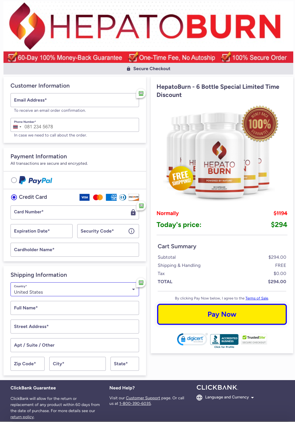 HepatoBurn Official Website Secure Order Page